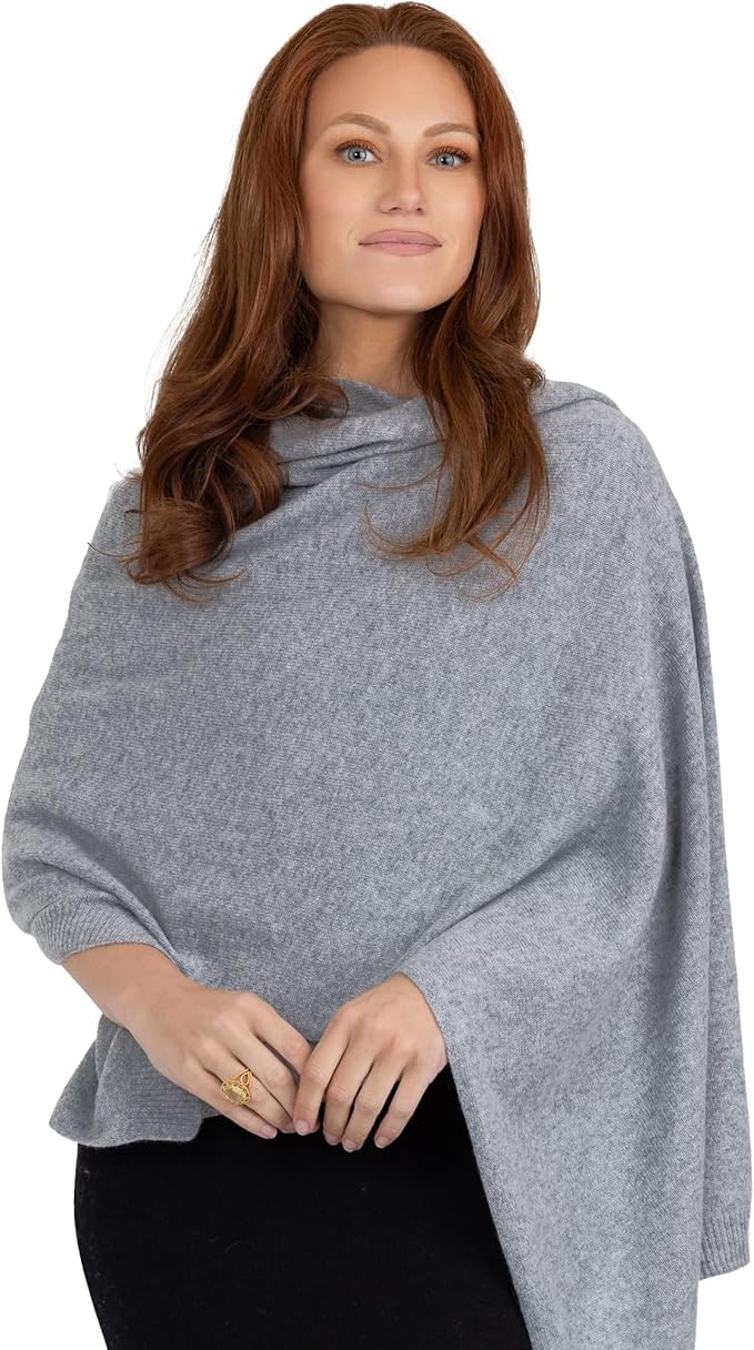 Velanio 100% Cashmere Knitted Wrap - Essential travel gear for weekend getaways